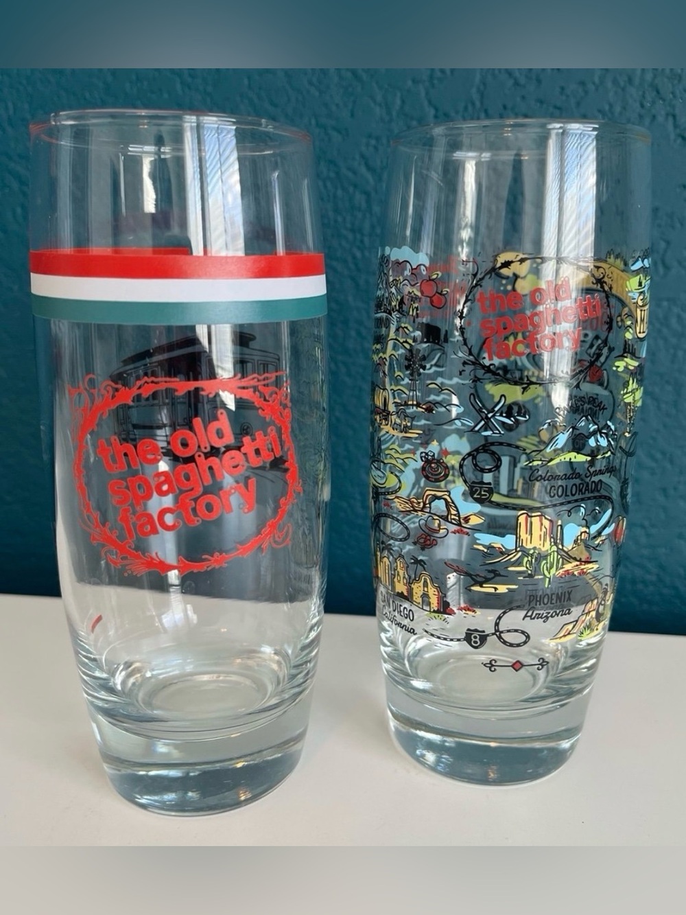 The Old Spaghetti Factory Restaurant Glasses Set of 2